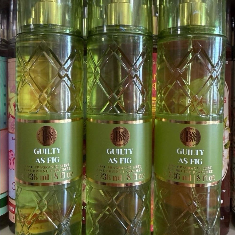 3 Bath & Body Works Guilty As Fig Body Mist — Green